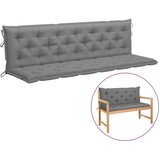 vidaXL Blazina za vrtno klop siva 200x(50+50)x7 cm blago, (20623687) | Shoptok.si