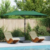  Vrtni suncobran Zelena 385 x 209 x 244 cm tkanina | shoptok.hr