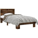  Okvir kreveta s uzglavljem Dimljeni hrast 80 x 200 cm | shoptok.hr
