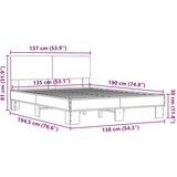  Okvir za krevet boja hrasta 135x190cm konstruirano drvo i metal | shoptok.hr