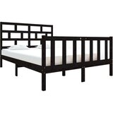  Posteljni okvir črn iz borovine 135x190 cm 4FT6, (20647038) | Shoptok.si