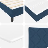 Box Spring Krevet s Madracem Plava 140x200 cm Tkanina | shoptok.hr