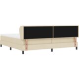  Krevet s podnicom i madracem Krem 200x200 cm Tkanina | shoptok.hr