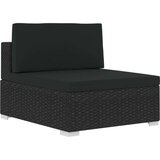 Poli 4-dijelna vrtna garnitura od poliratana s jastucima crna | shoptok.hr