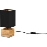  Črna/naravna namizna svetilka s tekstilnim senčilom (višina 30 cm) Woody – Cene