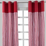 HOMESCAPES Thick Red Stripe Ready Made Eyelet Curtain Pair, 137x182 cm Drop, (20749272) | Shoptok.si