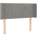  Uzglavlje s ušima svjetlosivo 103x16x78/88 cm baršunasto | shoptok.hr