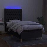  Box spring postelja z vzmetnico LED črna 100x200 cm blago, (20790360) | Shoptok.si