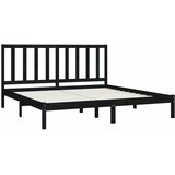  Okvir za krevet od masivne borovine crni 200 x 200 cm | shoptok.hr