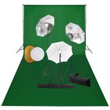 vidaXL studijski komplet s svetilkami, dežniki, ozadjem in odbojnikom | Shoptok.si