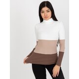RUE PARIS Blouse-RV-BZ-8465.36X-white-brown Cene