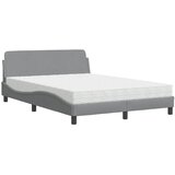 Krevet s madracem Dover svjetlosivi 140x200 cm od tkanine | Eponuda.com