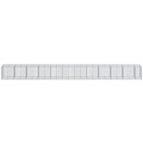 vidaXL Gabionska košara s pokrovom 1150x100x100 cm pocinkano železo | Shoptok.si