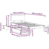  Okvir kreveta s ladicama bez madraca 100x200 cm | shoptok.hr