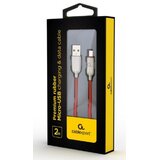 Gembird CC-USB2R-AMmBM-2M-R microUSB Premium gumijasti polnilni in podatkovni kabel 2m Rdeča, (5000136443) | Shoptok.si