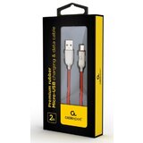 Gembird CC USB2R AMmBM 2M R Premium rubber Micro USB charging and data cable, 2m, red | ePonuda.com