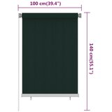  Vanjska roleta za zamračivanje 100 x 140 cm tamnozelena HDPE | shoptok.hr
