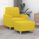  Fotelja s tabureom svjetložuta 60 cm od tkanine Slike