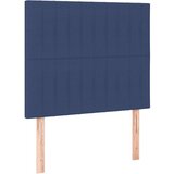 vidaXL Box spring postelja z vzmetnico moder 90x200 cm blago | Shoptok.si