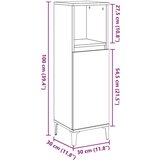 vidaXL Kupaonski ormarić boja hrasta 30x30x100 cm konstruirano drvo | shoptok.hr