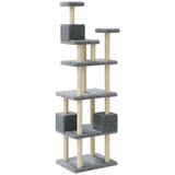 vidaXL Penjalica za mačke sa stupovima za grebanje svjetlosiva 188 cm | shoptok.hr