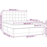  s oprugama i madracem tamnozeleni 160x200 cm baršunasti | shoptok.hr