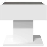 vidaXL Klubska mizica LED bela 50x50x45 cm inženirski les | Shoptok.si