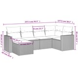  6-dijelni set vrtnih sofa od poliratana s jastucima smeđi | shoptok.hr