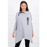 Kesi Oversize sweatshirt with asymmetrical sides in gray color Cene