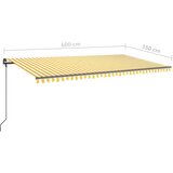  Ročno zložljiva tenda s stebrički 6x3,5 m rumena in bela, (20760187) | Shoptok.si