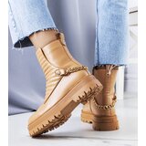 Gemre Beige insulated ankle boots with chain Pareda | ePonuda.com