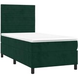 Box spring krevet s madracem tamnozeleni 90x200 cm baršunasti | shoptok.hr