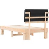  Posteljni okvir z oblazinjenim vzglavjem Črna 75 x 190 cm, (5000102041) | Shoptok.si