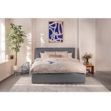 Bonami Selection Plavi tapecirani bračni krevet s prostorom za pohranu s madracem/letvičastim okvirom 160x200 cm Thessa Bold - | shoptok.hr