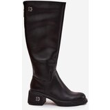 VINCEZA Leather Women's Boots Low Heel Insulated | shoptok.hr