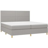  Box spring postelja z vzmetnico svetlo siva 200x200 cm blago, (20725291) | Shoptok.si
