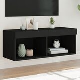 vidaXL TV omarica z LED lučmi črna 80x30x30 cm Cene
