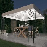  Sjenica s LED svjetlosnim trakama 3 x 3 m bijela | shoptok.hr
