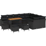  Sjedeća garnitura za vrt s jastukom 13 pcs Crna Poli ratan | shoptok.hr