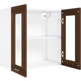 Viseći stakleni ormarić "Lyon" smeđi hrast 60x31x60 cm inženjerski drvo | shoptok.hr