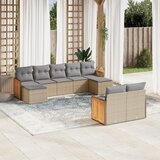Maison Chic Seti vrtnega pohištva - Vrtna garnitura 9-delna z blazinami bež poli ratan, (21797066) | Shoptok.si