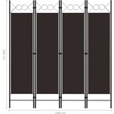 vidaXL Paravan 4-delni rjav 160x180 cm | Shoptok.si