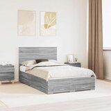  Okvir za krevet s uzglavljem Siva Sonoma 120 x 200 cm | shoptok.hr