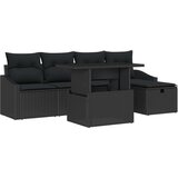 vidaXL set vrtnih kauča od 6 dijelova s jastučićima Crni Poli Ratan | shoptok.hr