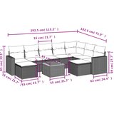  10-dijelni set vrtnih sofa s jastucima bež od poliratana | shoptok.hr