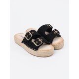 SEASTAR Black braided slippers on a platform with buckles | Shoptok.si