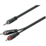 SJRR-15BK 3.5mm jack muški stereo - 2xRCA 1.5mt