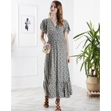 Resti Floral women's midi dress in green- Clothing | Shoptok.si