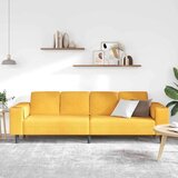  Kavč z blazino Svetlo rumena 250 x 77 x 76 cm Žametna tkanina, (5000137982) | Shoptok.si