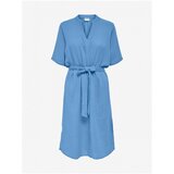 JDY Blue Dress with Tie Theis - Women Cene